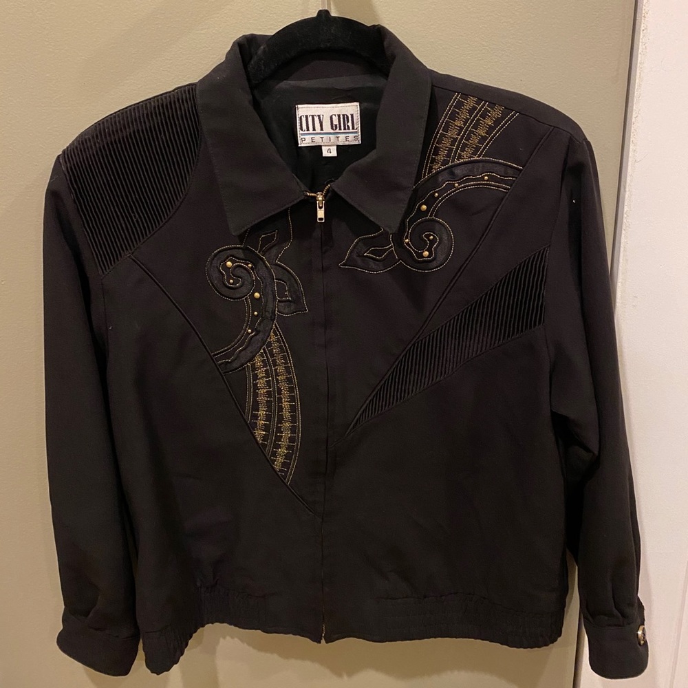 #Vintage PETITE Bomber Style Jacket.